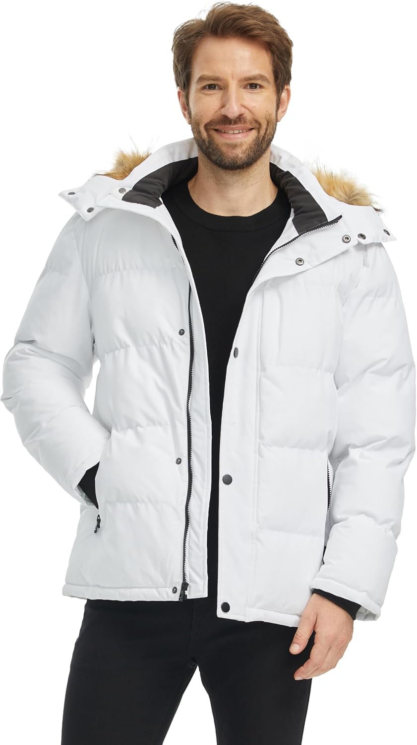Detalle 2 de Wantdo Men's Winter Puffer Jacket, 5000 mm Waterproof, Removable Hood