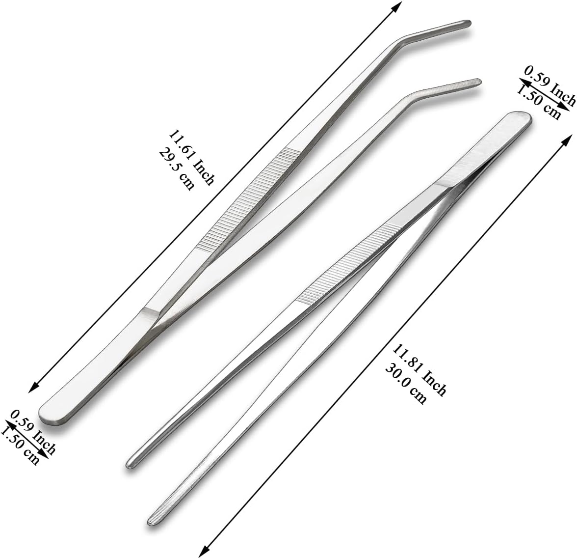 Detalle de Berglander Pinces de Cuisine 2 pièces 30,5 cm – Pinces à Grill en Acier Inoxydable Extra-longues