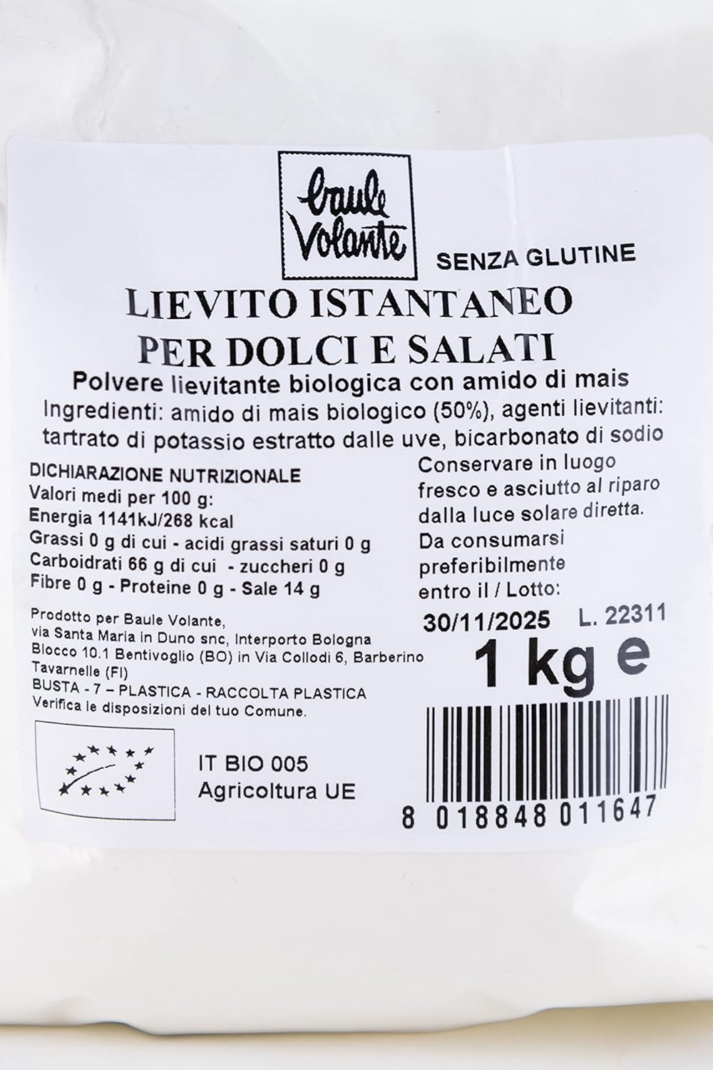 Thumbnail 1 de Baule Volante Lievito istantaneo biologico da 100 g – perfetto per dolci e salati, a base di ingredienti naturali