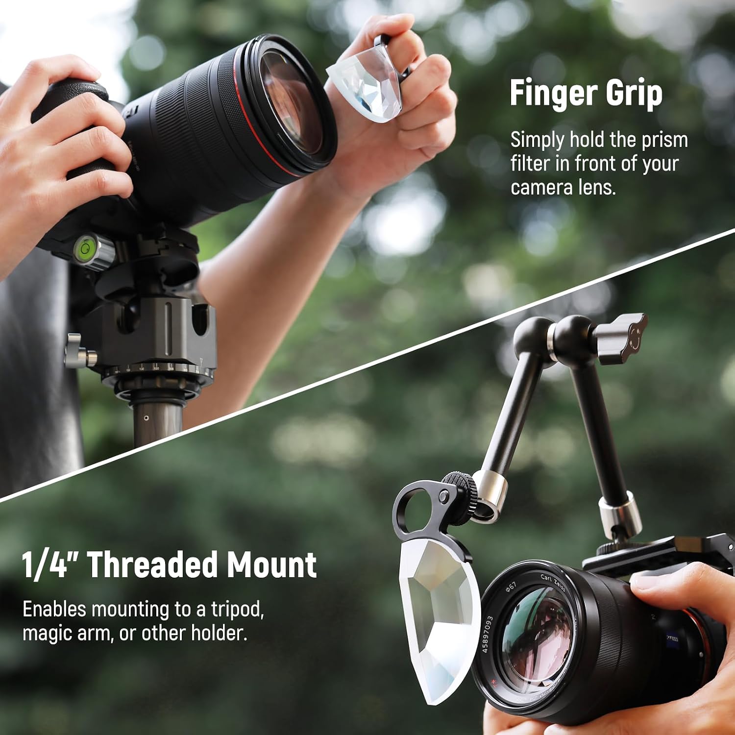 Thumbnail 4 de Neewer 79mm Handheld Half Moon Kaleidoscope Prism Lens Filter
