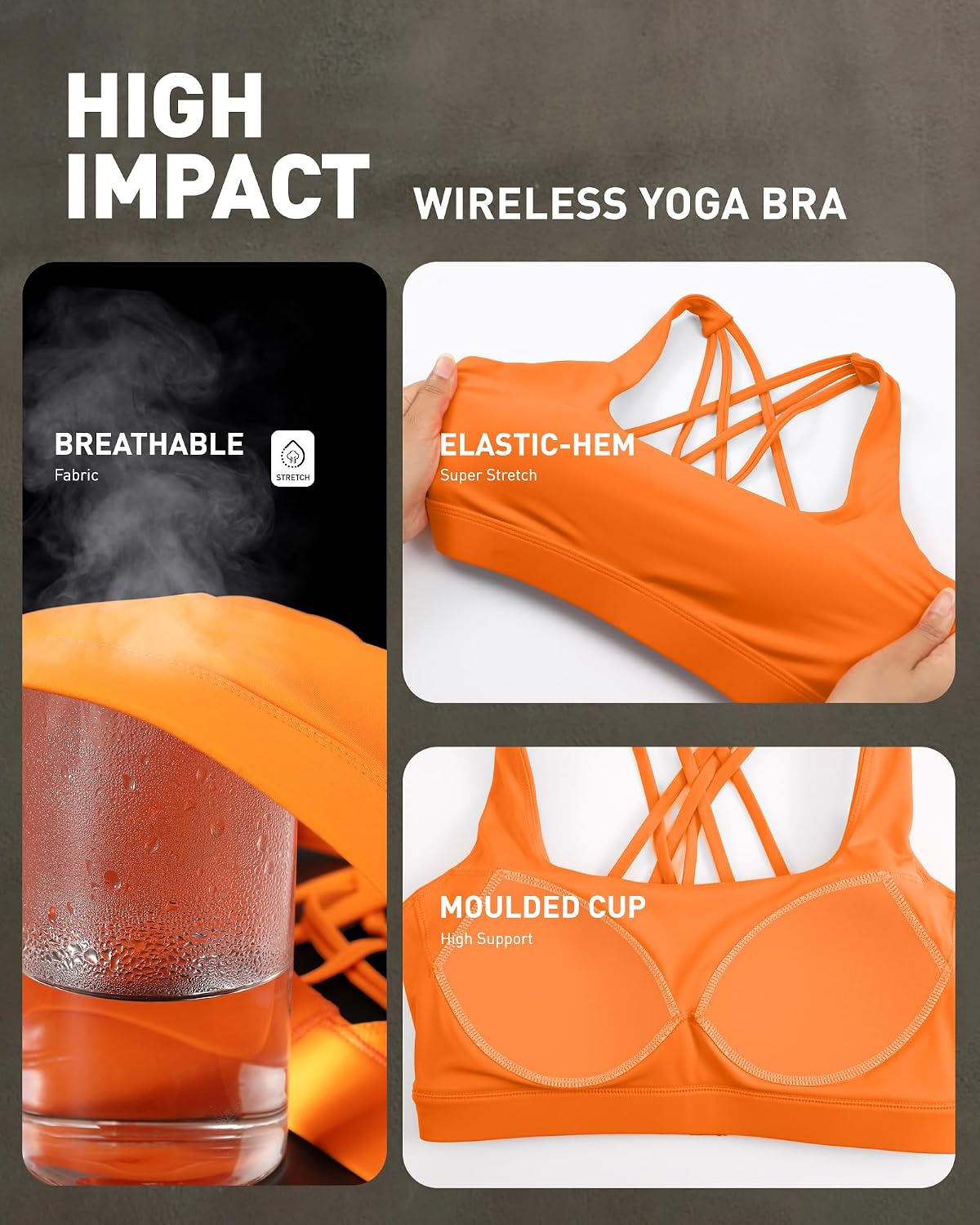 Detalle de RUNNING GIRL Sports Bra with Hook Closure