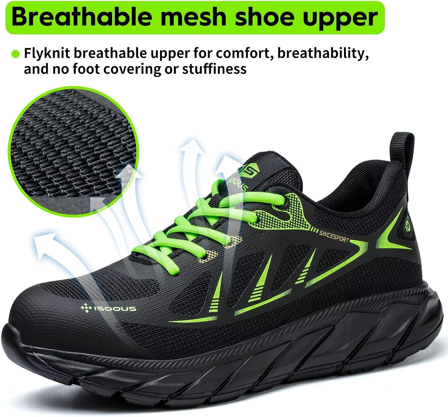 Thumbnail 4 de ISOOUS Scarpe antinfortunistiche uomo leggere con punta in acciaio e suola antiscivolo