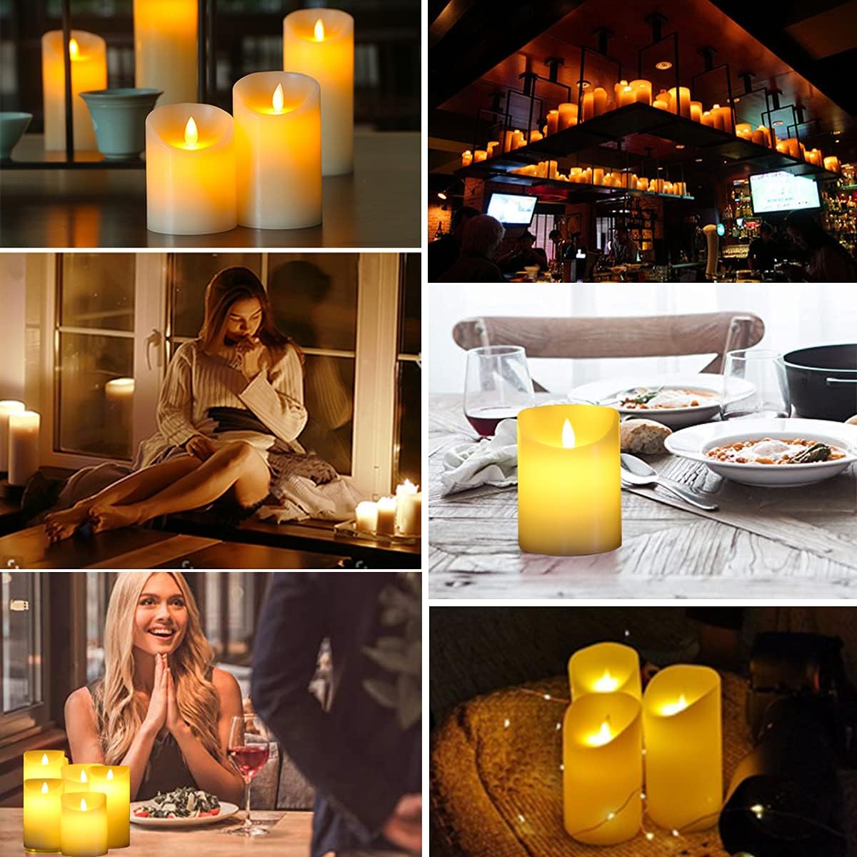 Thumbnail 5 de ILEEDear LED Candles - Flickering Real Wax Look, 4" 5" 6" with Remote, Flameless Ramadan & Christmas Decor (Ivory) - Pack of 3