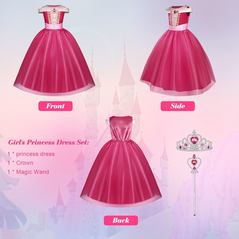 Detalle de URAQT Princess Sleeping Beauty Dress 3-8 Y