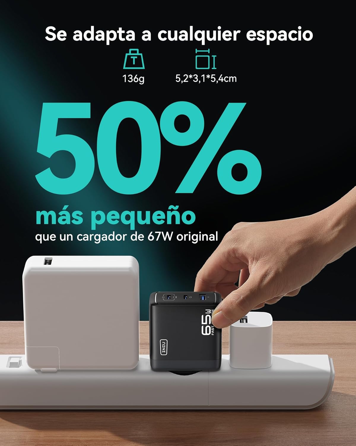 Thumbnail 4 de INIU 65W Cargador USB C 3 puertos