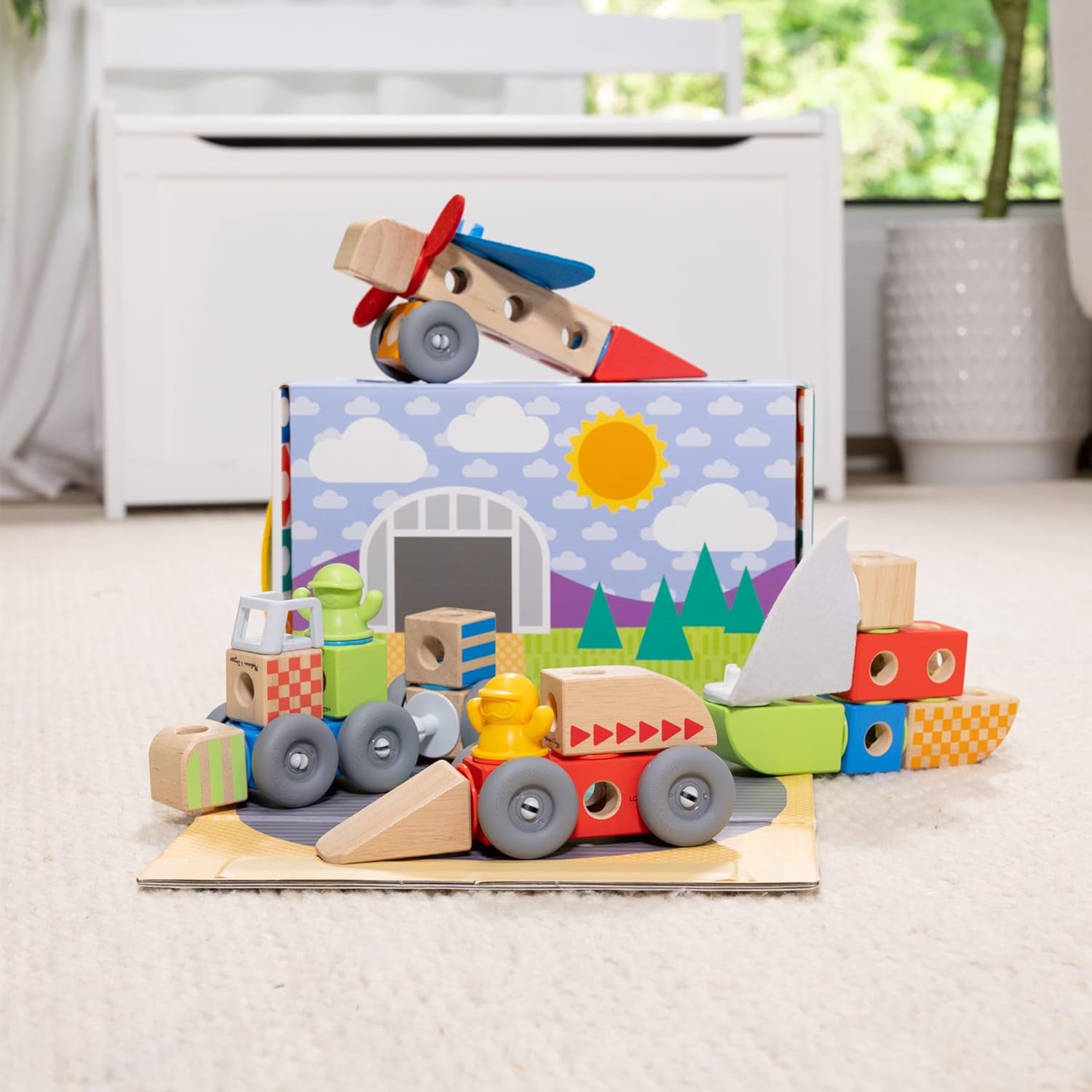 Thumbnail 6 de Melissa & Doug Blockables Fahrzeuge Bauset (54-teilig) mit Holzbausteinen für Kinder ab 2 Jahren
