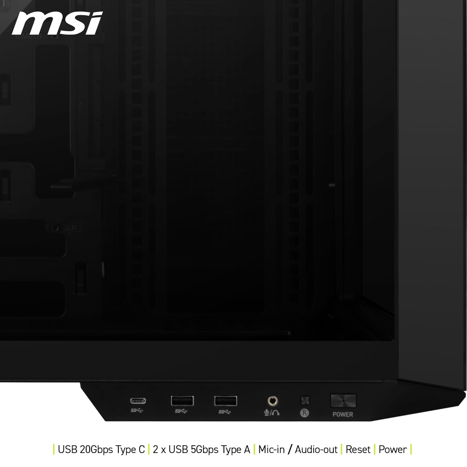 Detalle 2 de MSI MAG PANO 100L PZ boîtier ATX avec USB-C