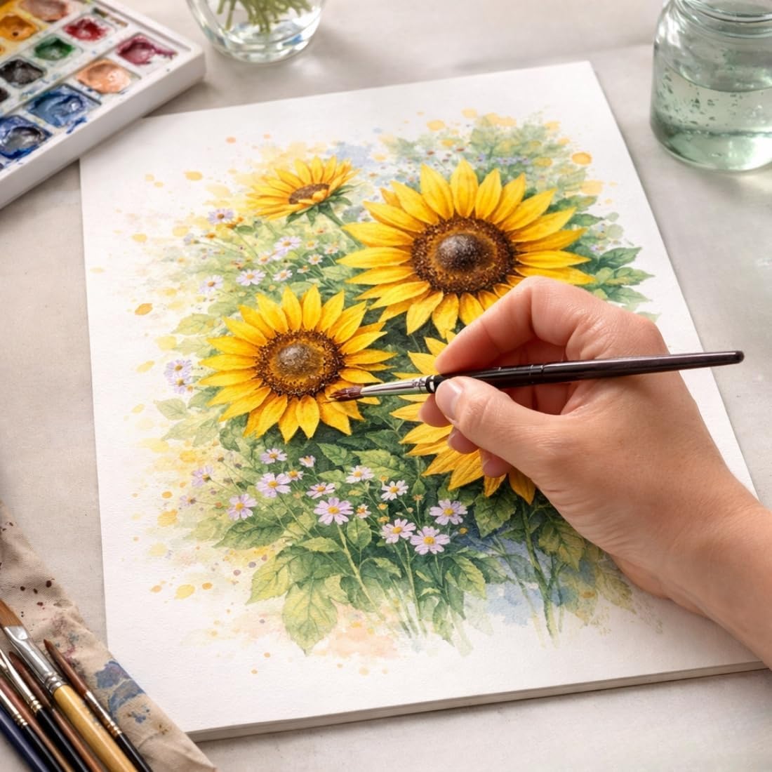 Thumbnail 1 de Canson Montval Blocco per acquerello 24 x 32 cm, 12 fogli 270 g/m² – grana nuvola, bianco
