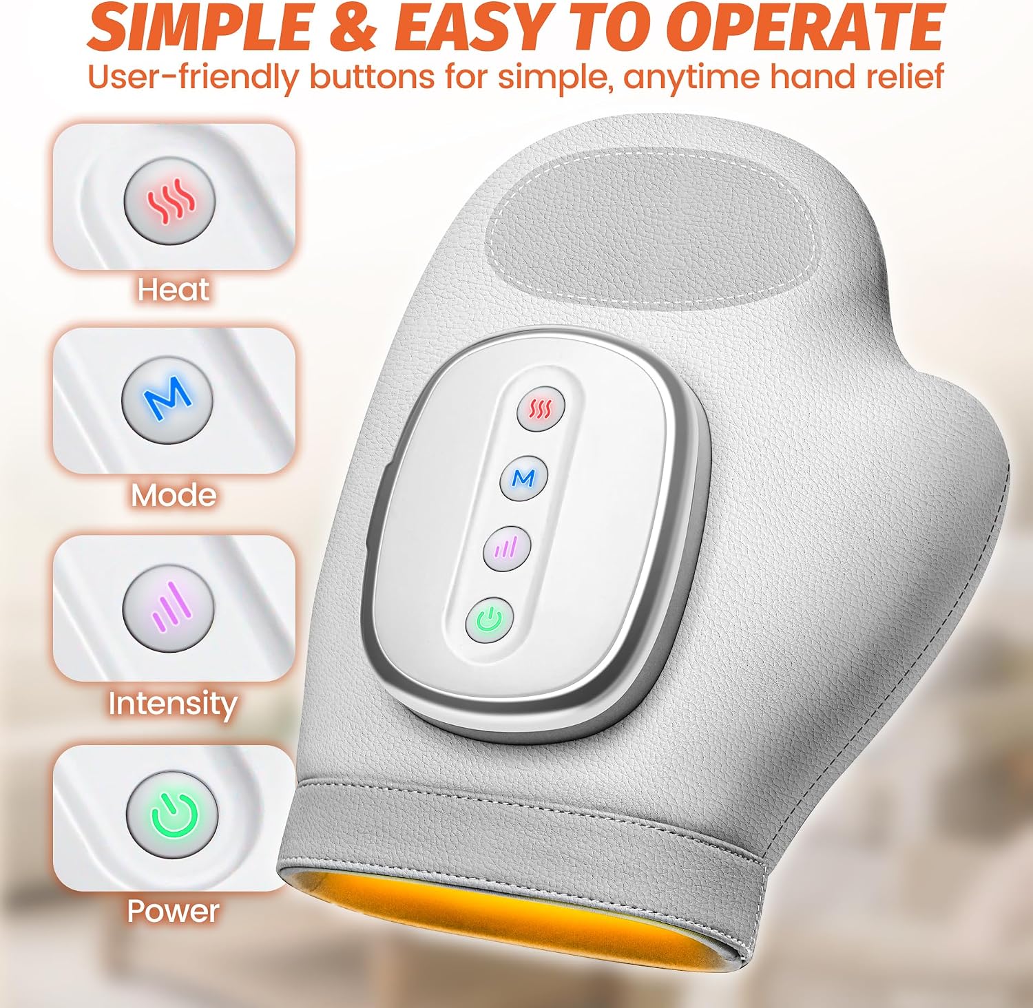 Thumbnail 6 de Generic Electric Hand Massager with Heat, Compression, 3 Modes and 5 Levels