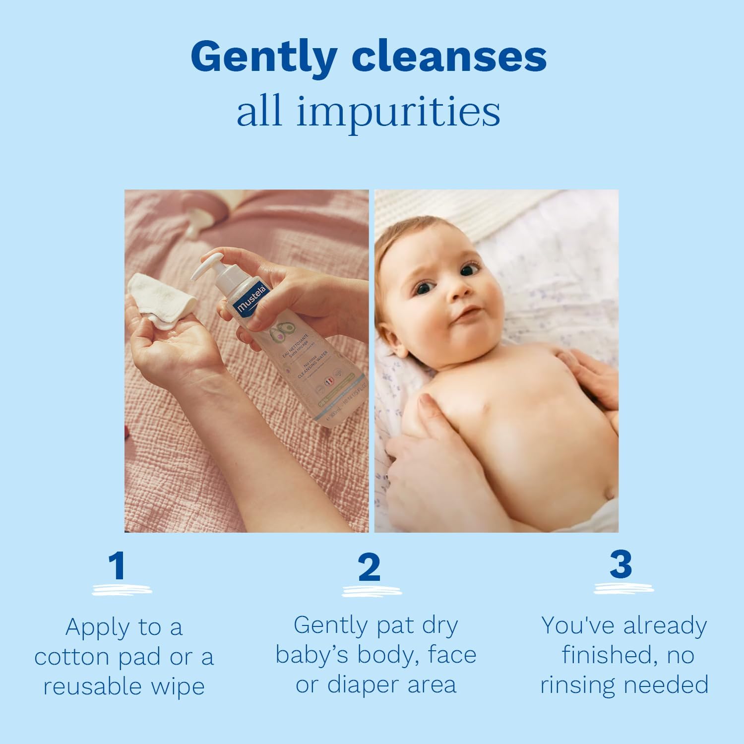 Thumbnail 4 de Mustela No Rinse Cleansing Water for Baby, 300ml