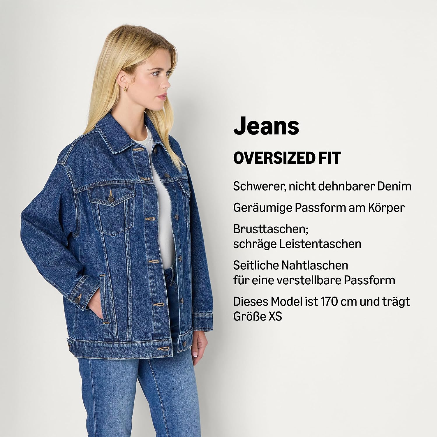 Detalle 2 de Amazon Essentials Trucker-Jacke 69,9 cm