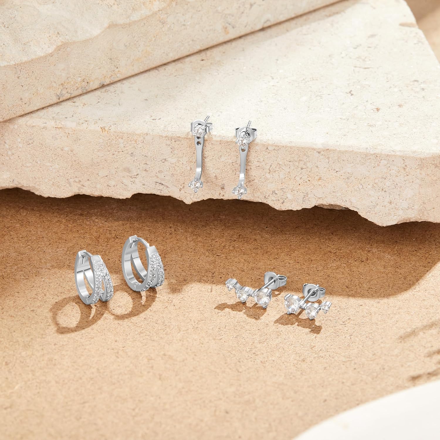 Thumbnail 4 de Macachii Lot 3 Boucles Argent 925 Plaqué Or