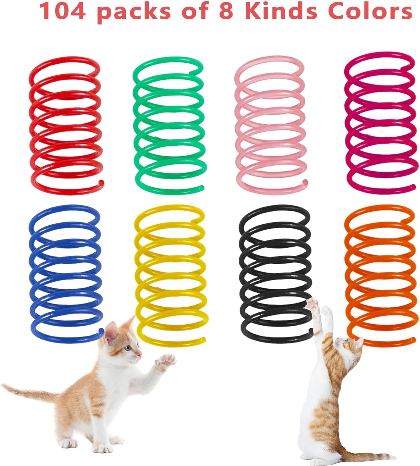 Thumbnail 6 de DMwespe 104 Pcs Cat Spring Toy review: a vibrant indoor chase set for kittens and cats
