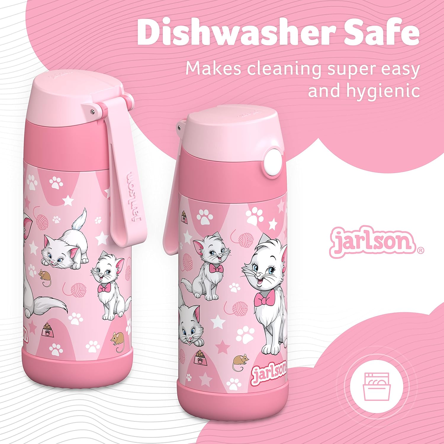 Thumbnail 3 de Jarlson Borraccia Termica Bambini 350ml CHARLI con cannuccia – Acciaio inox 304, senza BPA