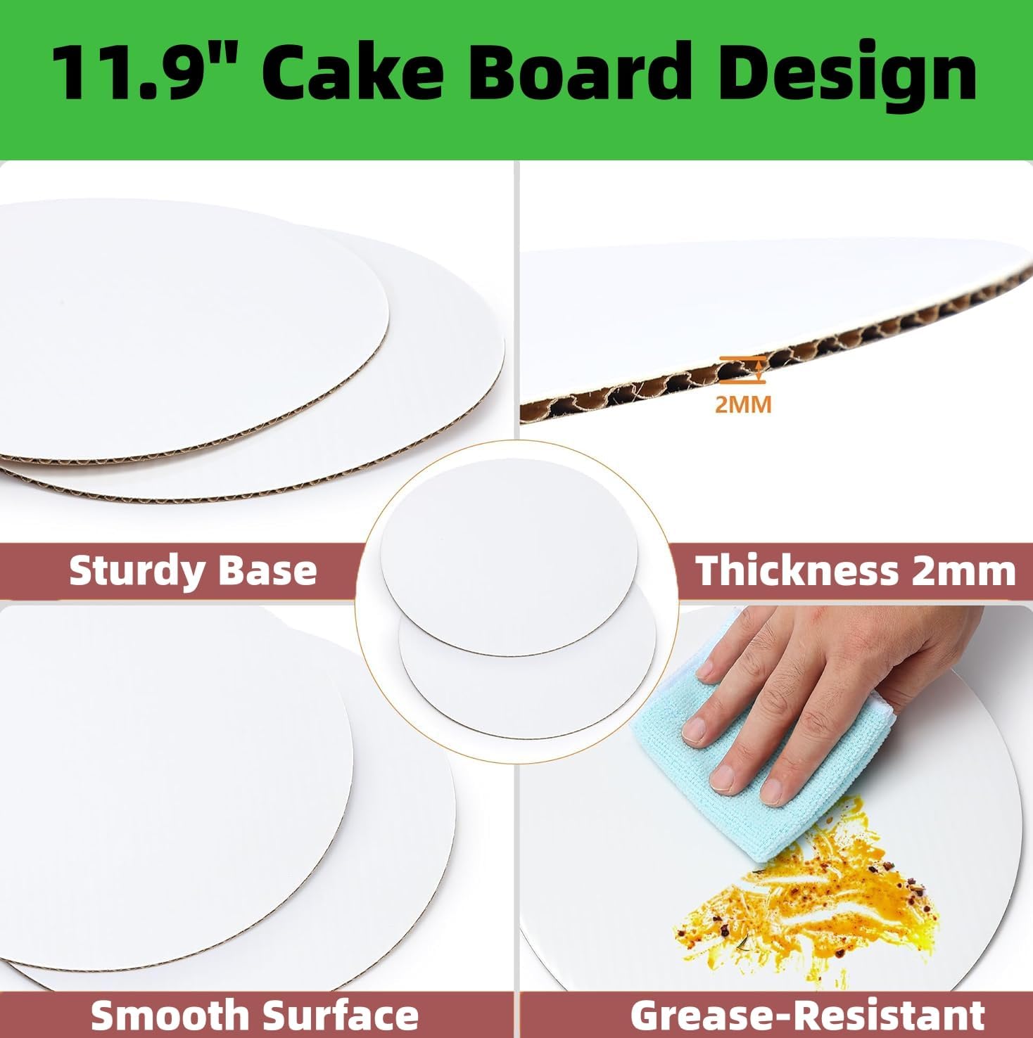 Detalle 2 de HOLEVINT Cake Boxes, 12x12x10 Inches