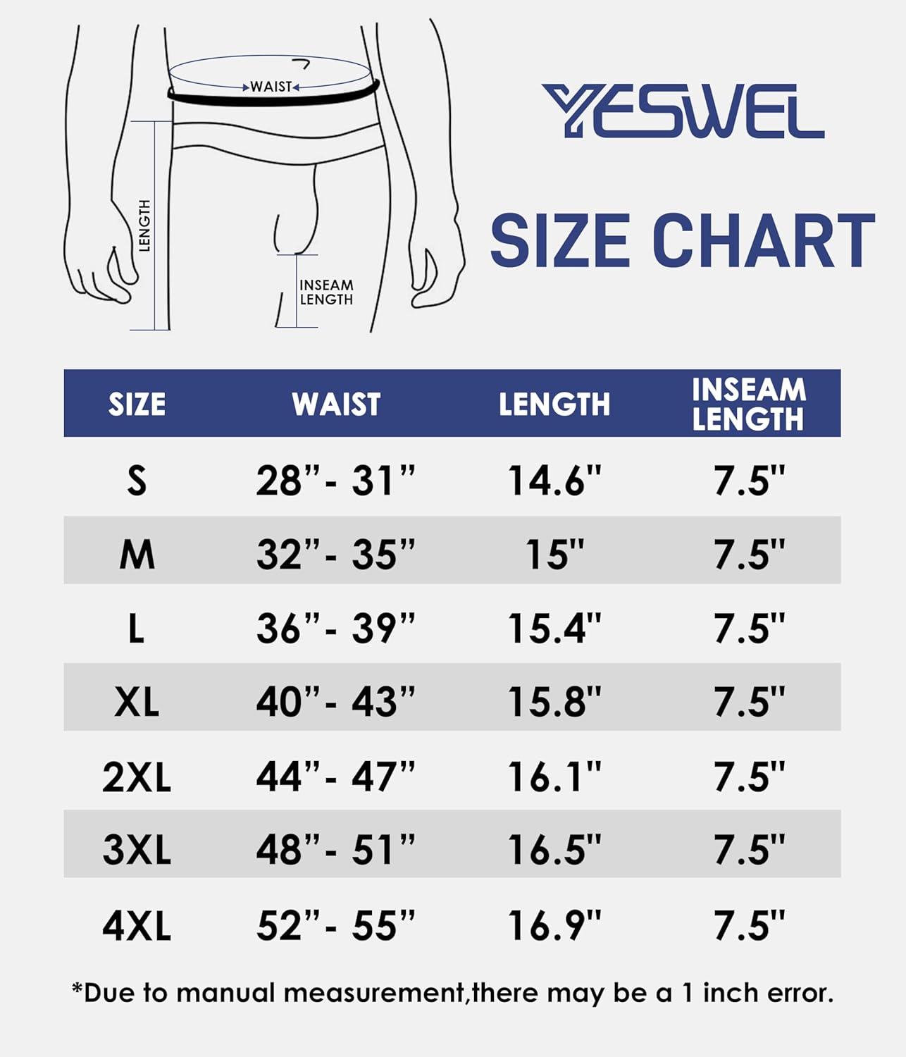 Detalle 2 de YESWEL Mens Bamboo Boxers: Longer Leg Boxer Shorts with Fly for Everyday Comfort