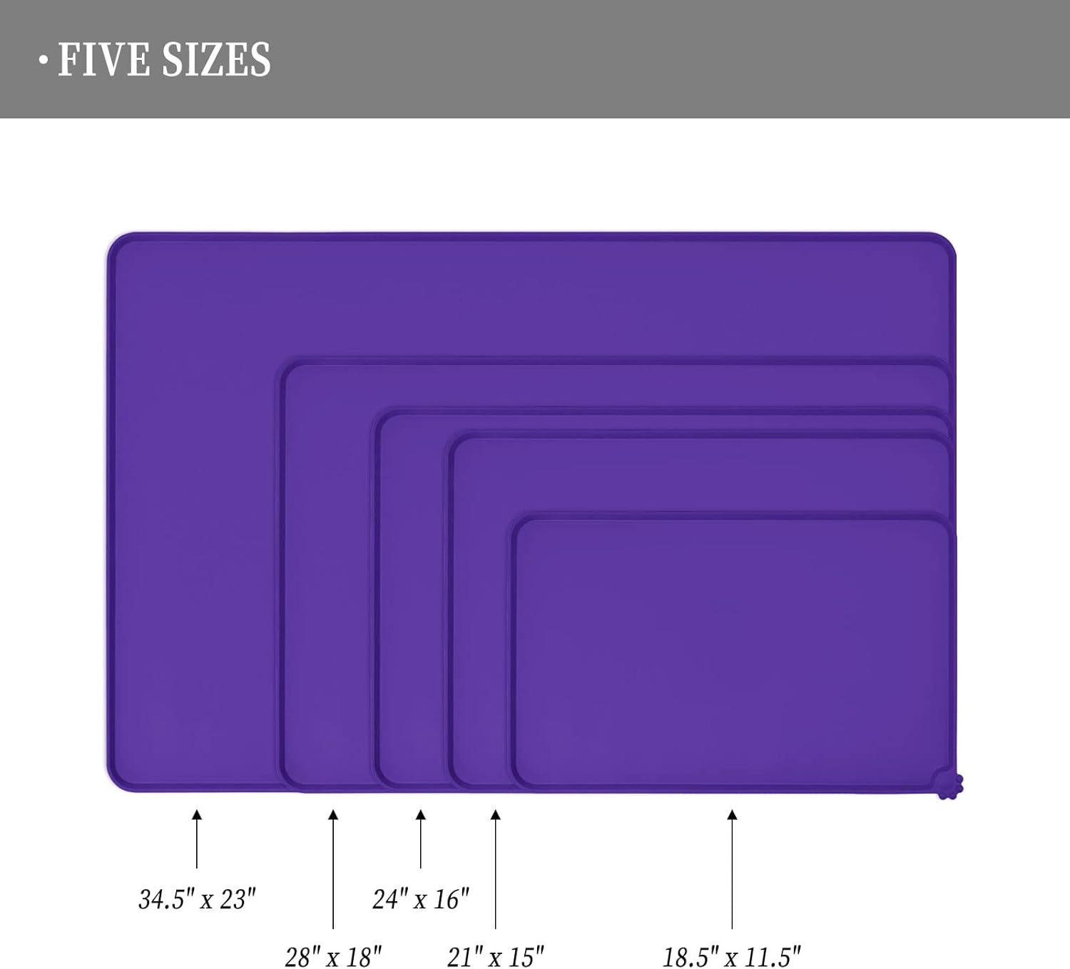 Thumbnail 1 de Reopet Silikon-Futtermatten für Haustiere – wasserdicht mit erhöhten Rändern (wahlweise Größen)