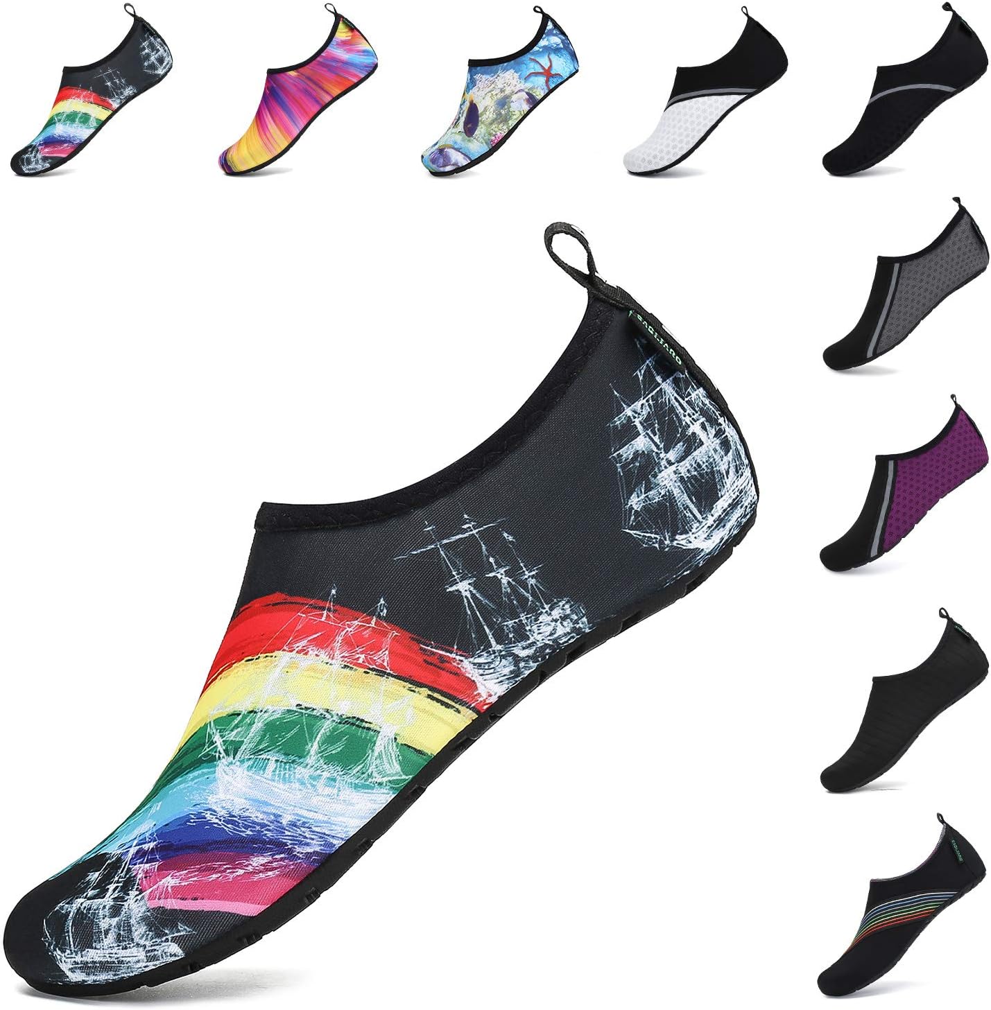 Detalle de SAGUARO Unisex Badeschuhe – Schnelltrocknende Wasserschuhe für Damen und Herren, EU 37–47