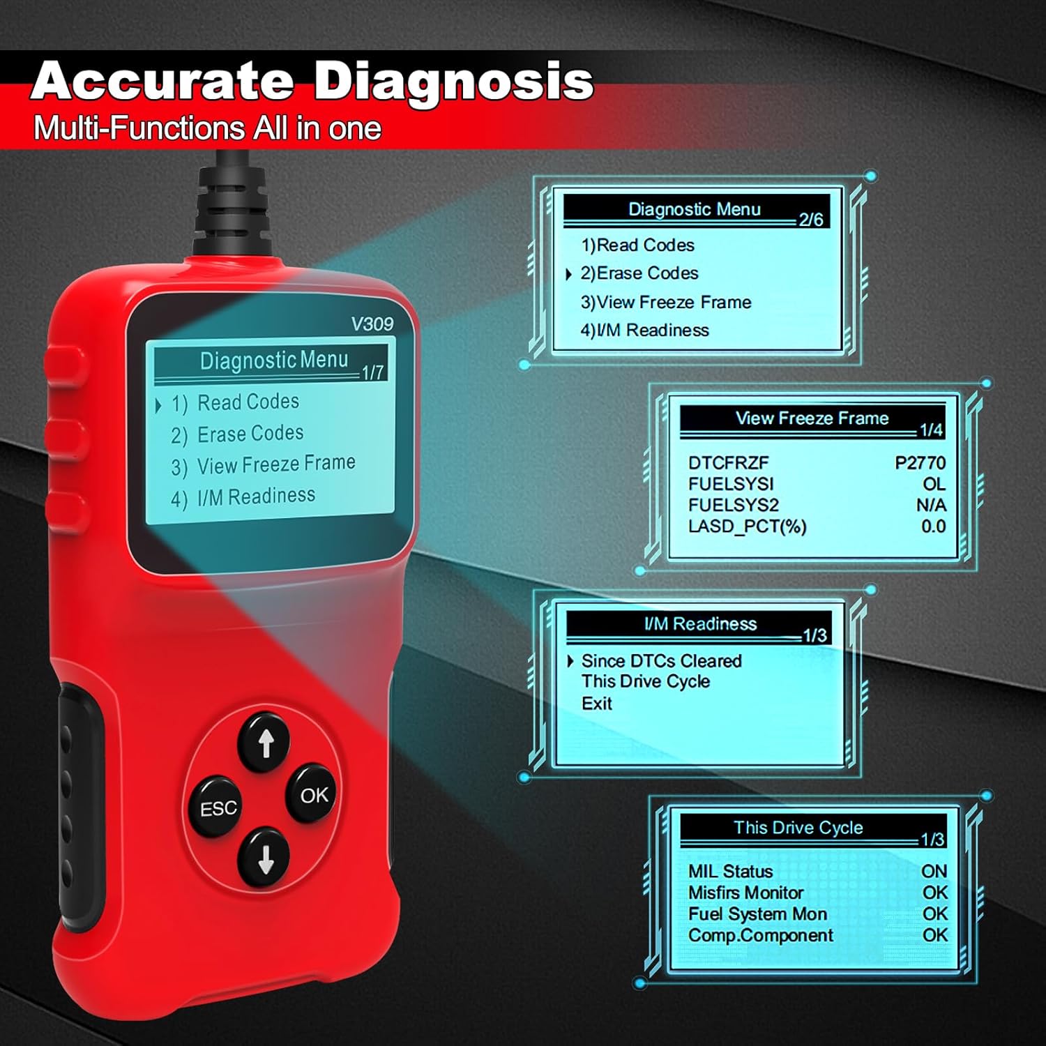 Thumbnail 2 de RICOKEY V309 OBD2 Car Scanner