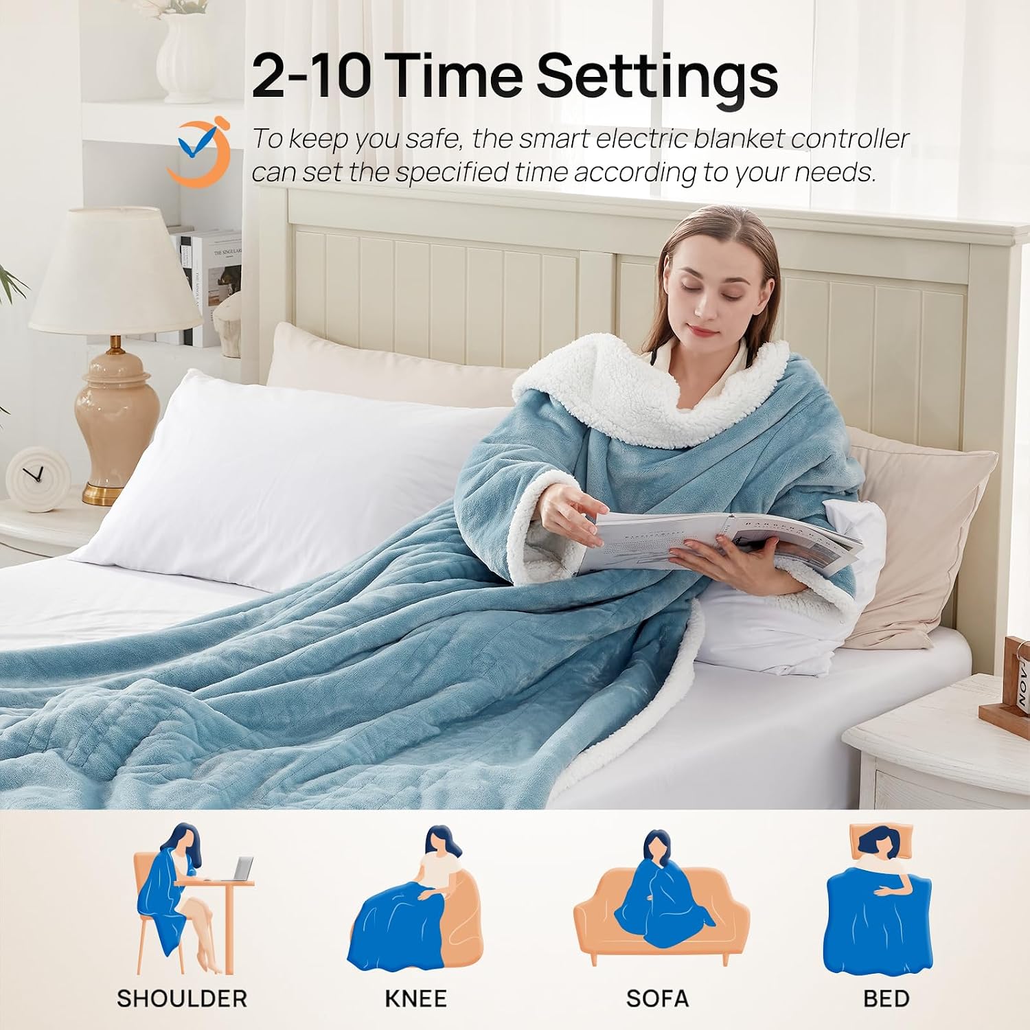Thumbnail 4 de Westinghouse KTHT-QCHVS-FS Wearable Heated Blanket, 6 Heat Levels, Foot Pocket