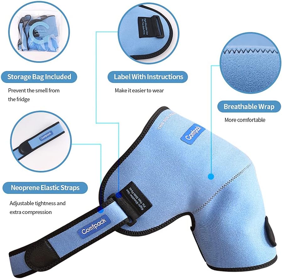 Detalle 2 de Comfpack 3D XL Shoulder Ice Pack, Adjustable Hot and Cold Therapy Wrap