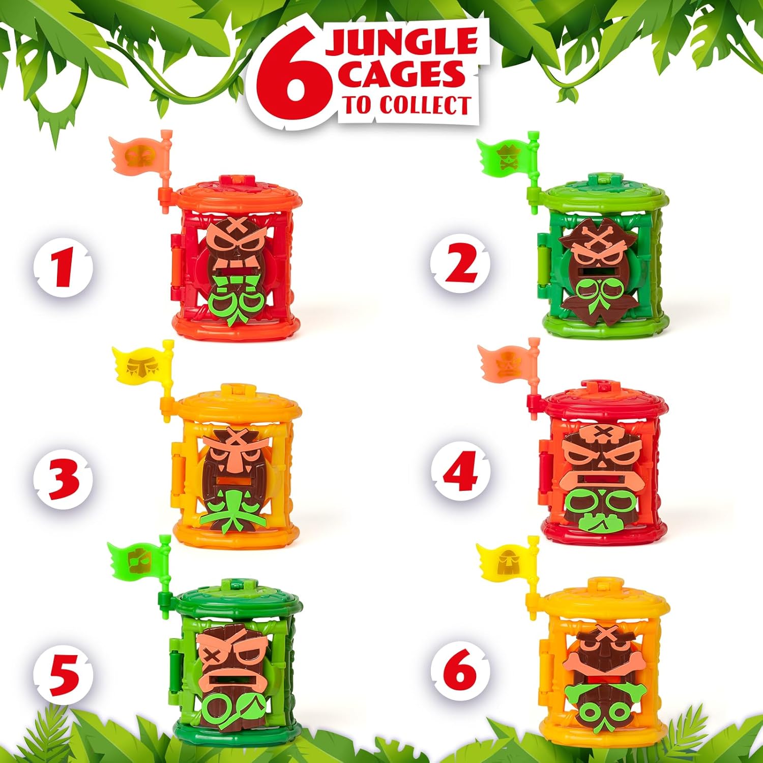 Thumbnail 6 de PIRATIX ADVENTURE WORLD Crazy Jungle Captain Pack „Doc Bandaid“ – Captain-Dock mit Neon-Accessoires (enthält 4 Piratix)