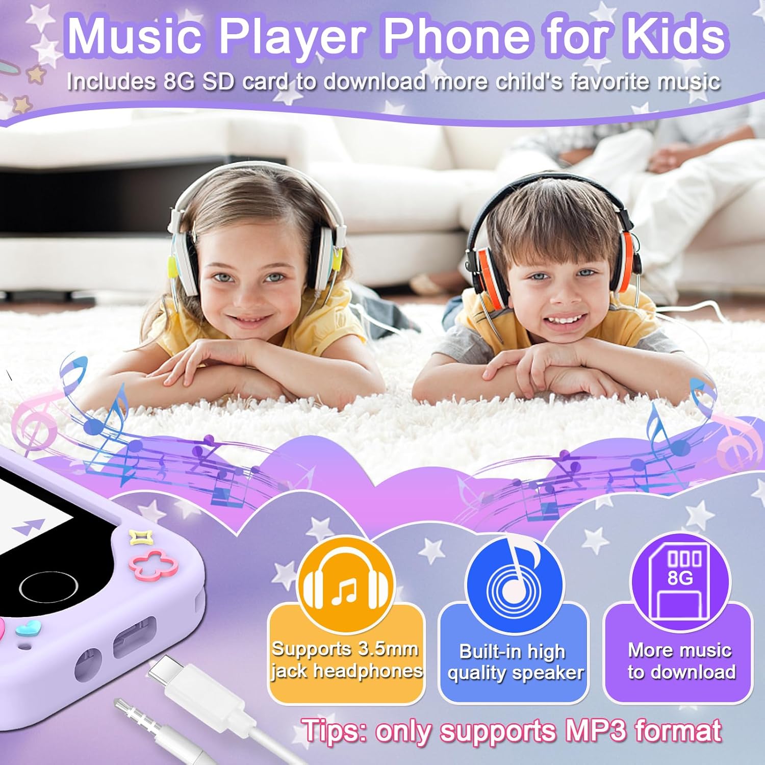 Thumbnail 6 de Luoba Kids Smart Phone for Girls – 2.8" Learning Toy Phone with Dual Camera and 8GB Card