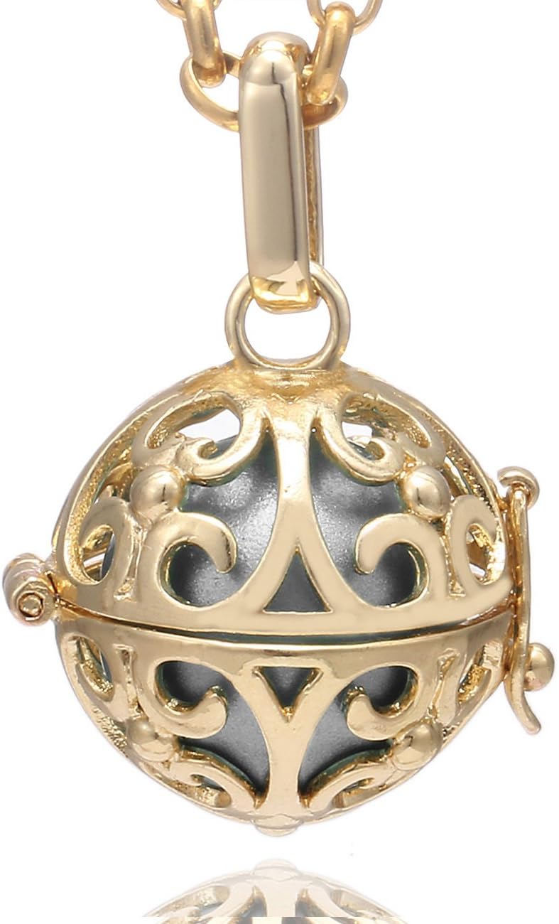 Detalle 2 de Morella Collana Donna in Acciaio Inox Oro 70 cm con Ciondolo a Sfera e Zirconi Ø 16 mm