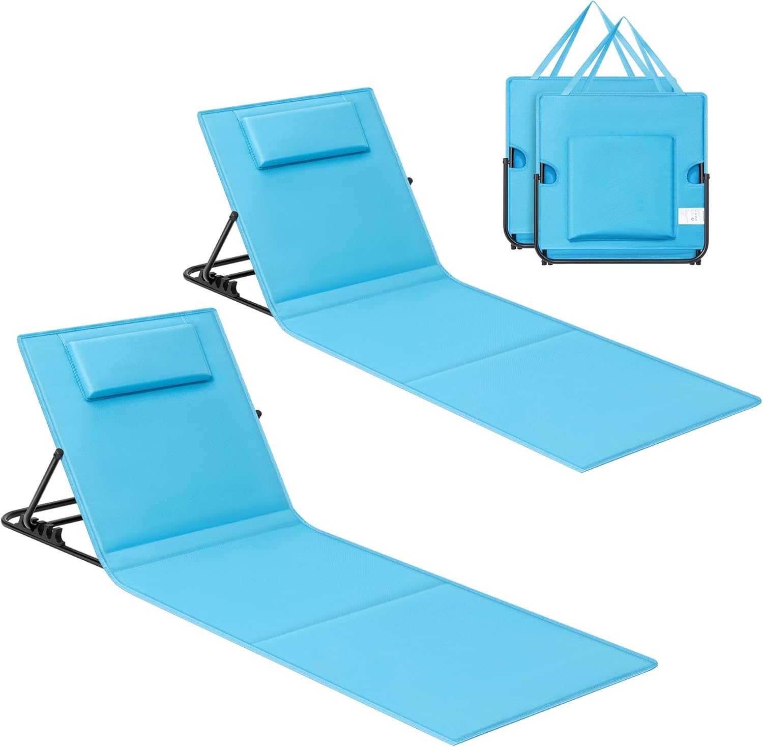 SONGMICS Lot de 2 transats bleu ciel