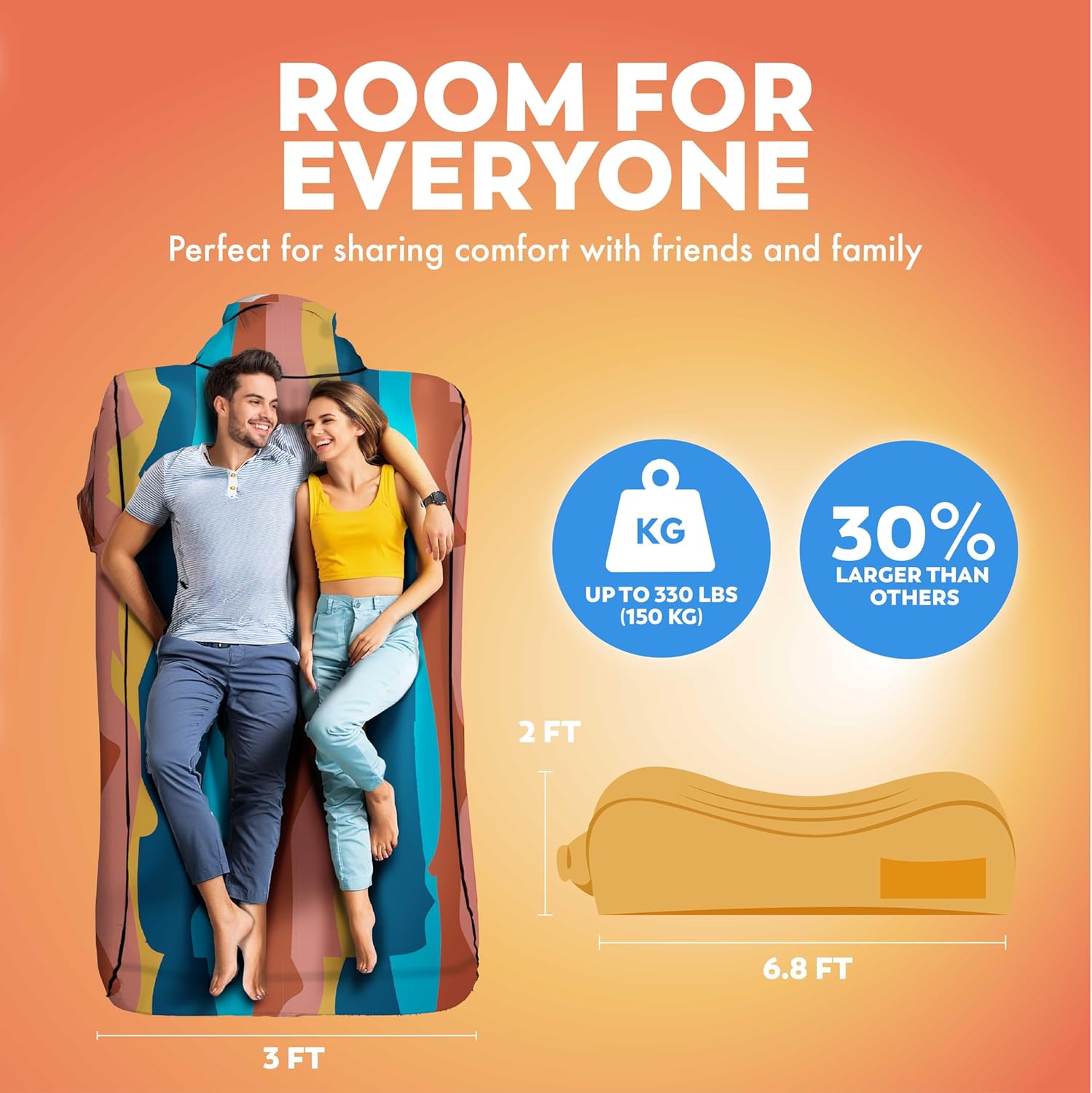 Thumbnail 1 de Chillbo Inflatable Couch – Unique Designs with No-Pump Setup