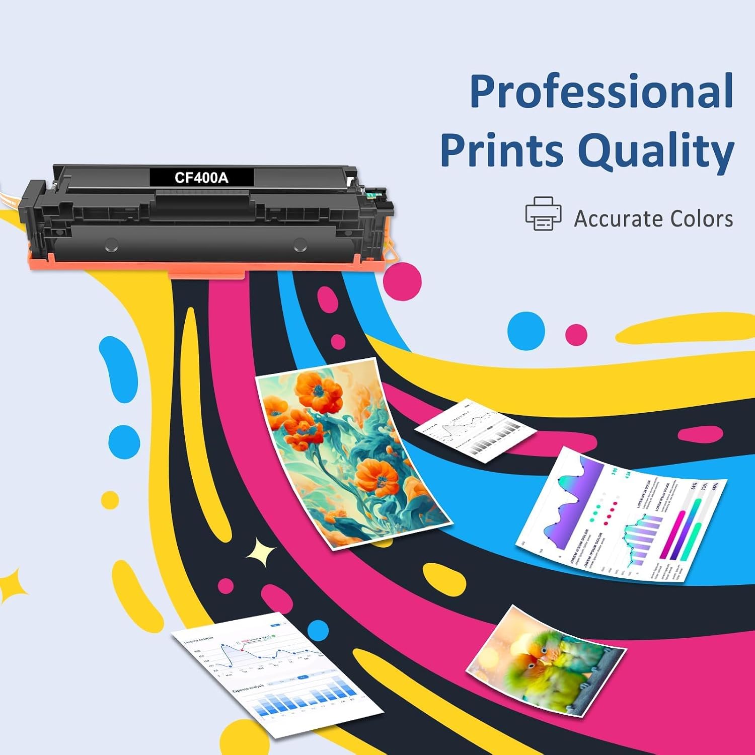 Detalle de 201A Toner Cartridges Replacement for HP Color LaserJet Pro M277dw (4-Pack) – 201A/CF400A CF401A CF402A CF403A