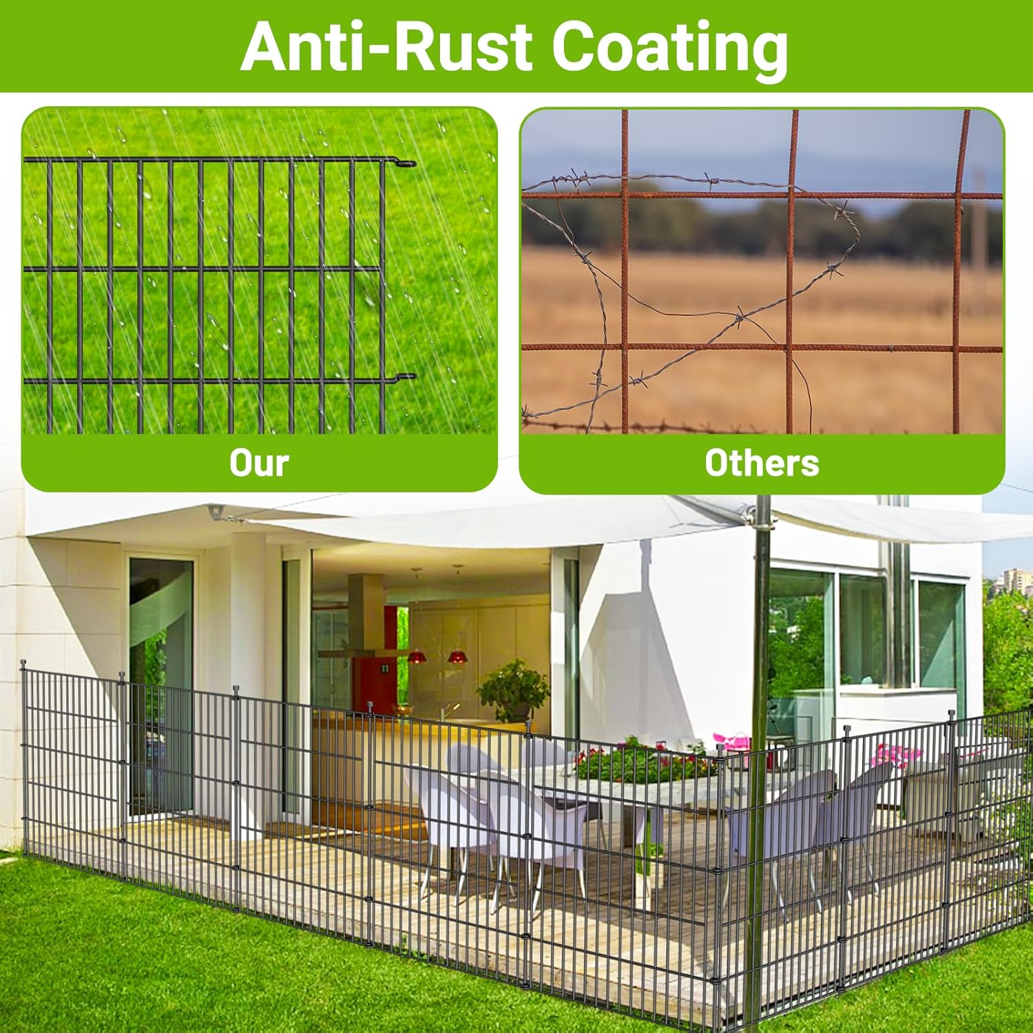 Thumbnail 2 de 15 Panels No Dig Garden Fence 32in