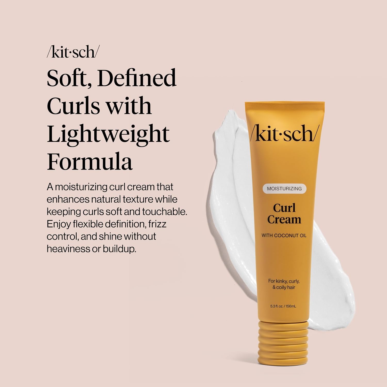 Detalle 2 de Kitsch Moisturizing Curl Cream for Curly Hair (Lightweight, Frizz Control & Shine) – 5.3 oz