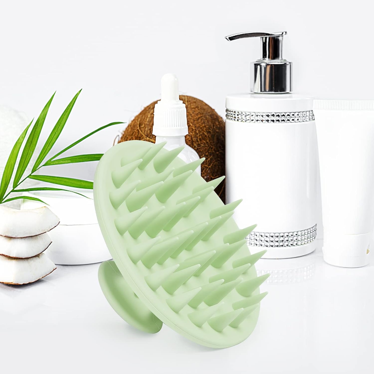 Thumbnail 4 de Meartchy 700f3d1f-b198-4ac8-8092-71400bbd1942 Silicone Scalp Massager Brush, Grass Green