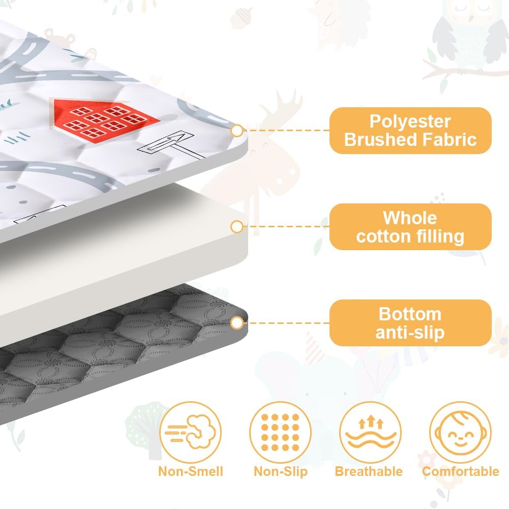 Detalle de Aolso 127x127 cm Baby Play Mat – Foldable, Non-Slip & Waterproof Floor Mat