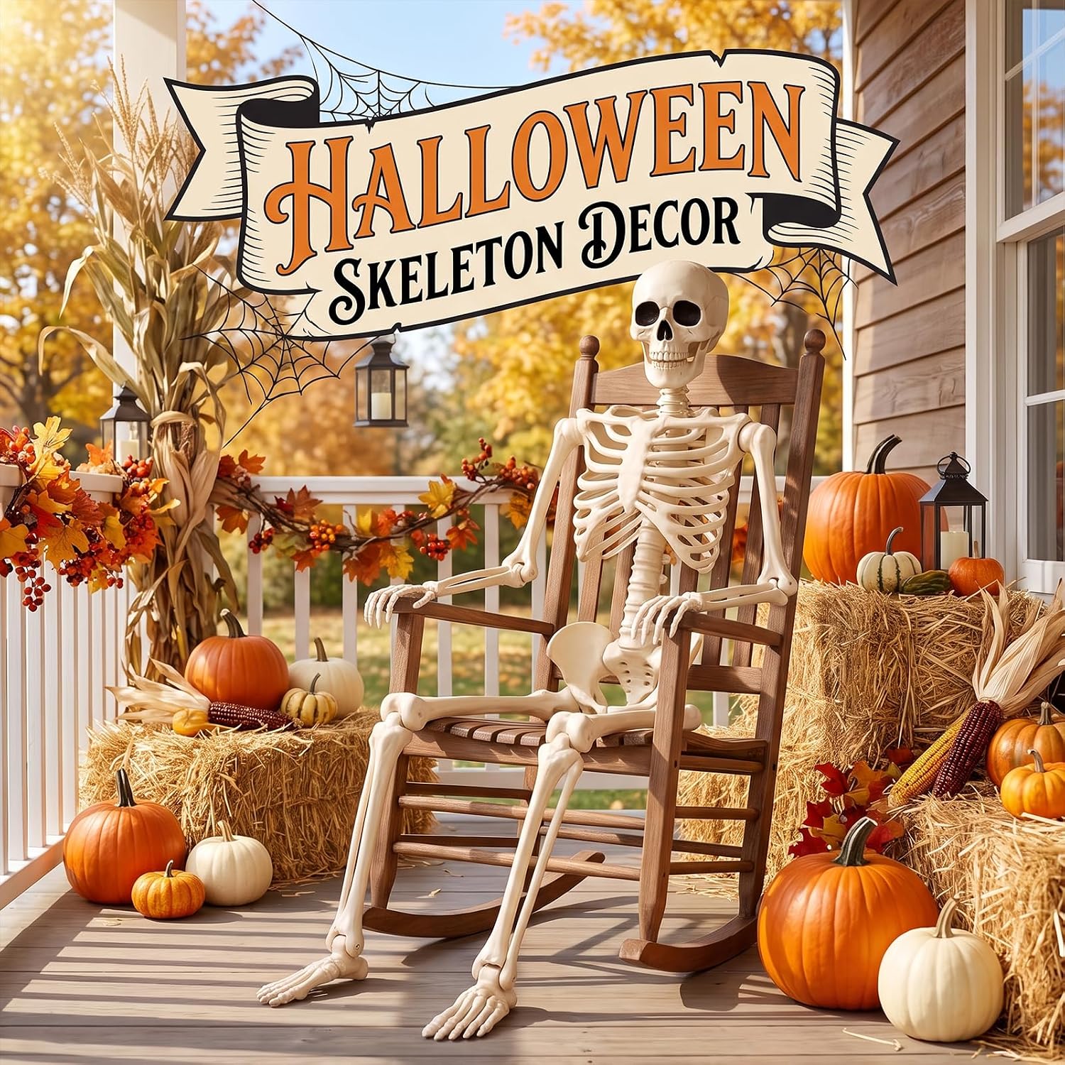 Detalle 2 de Toolterritary WSJKL-1PCS 36-Inch Plastic Halloween Skeleton with Posable Joints