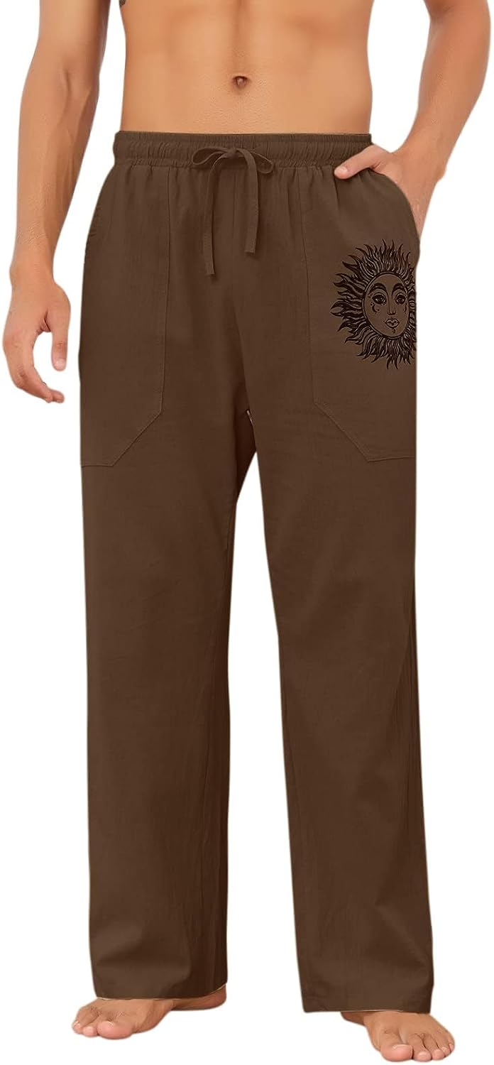 Detalle de Pantalon en lin pour homme – Léger et décontracté, coton-lin pour plage