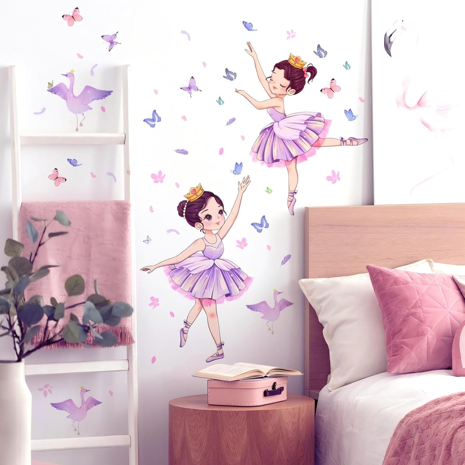 Thumbnail 1 de Butterfly Girl Wall Stickers – Swans Flower Princess Decor for Nurseries and Bedrooms