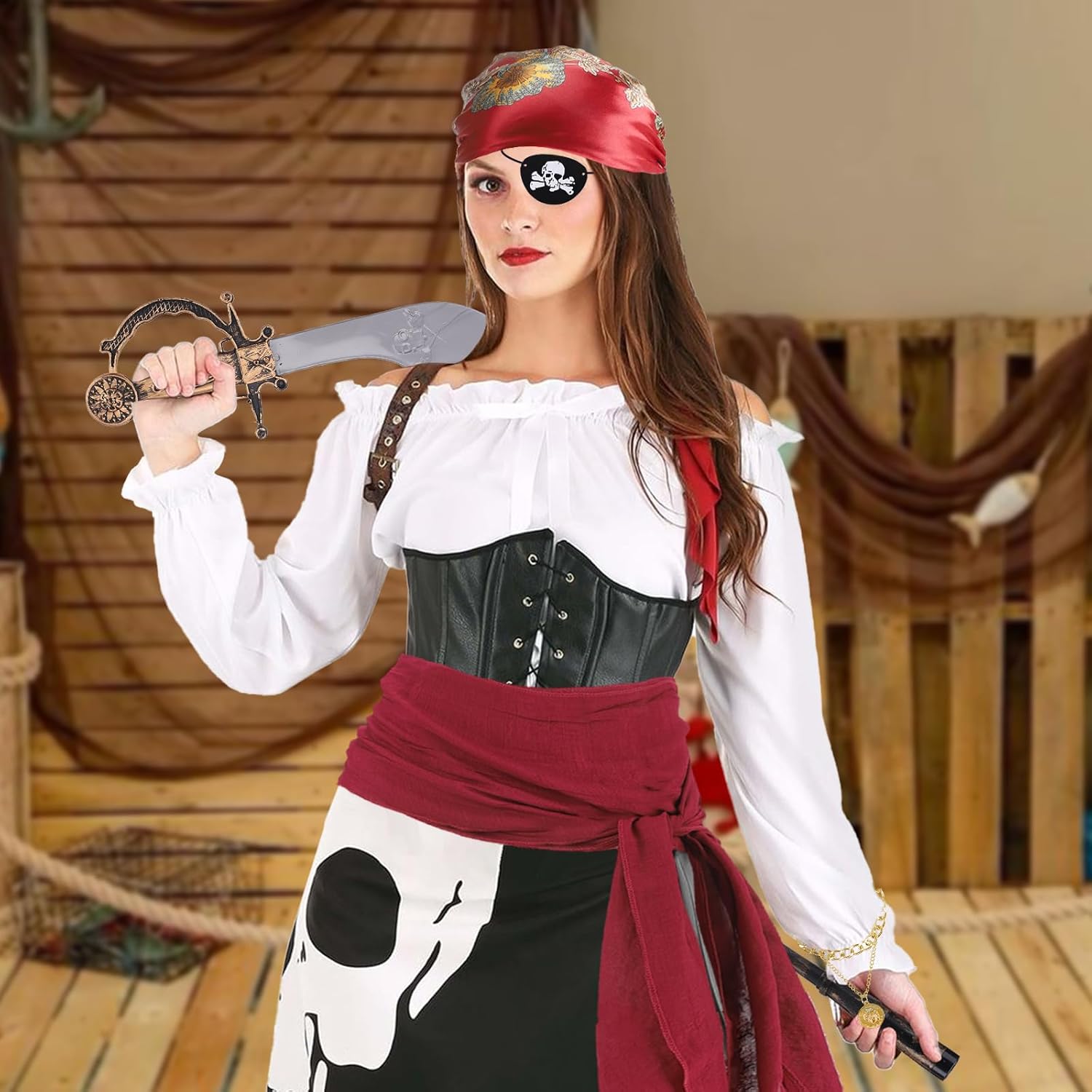 Thumbnail 4 de KMLGY 9 Pcs Pirate Costume Accessories for Women