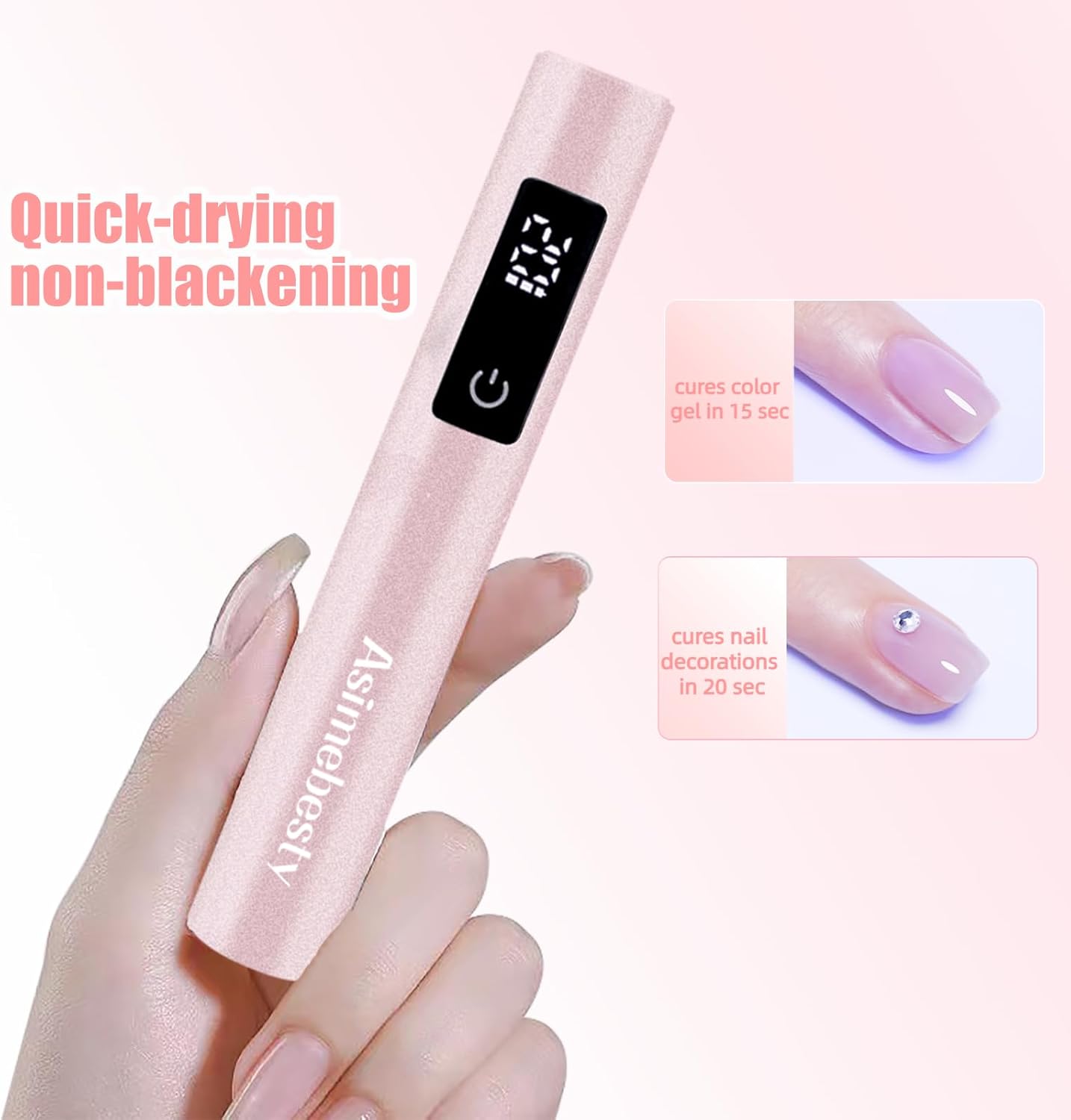 Thumbnail 6 de Asimebesty Lampe UV ongles gel mini portable LED rechargeable 3W (395 nm) avec support