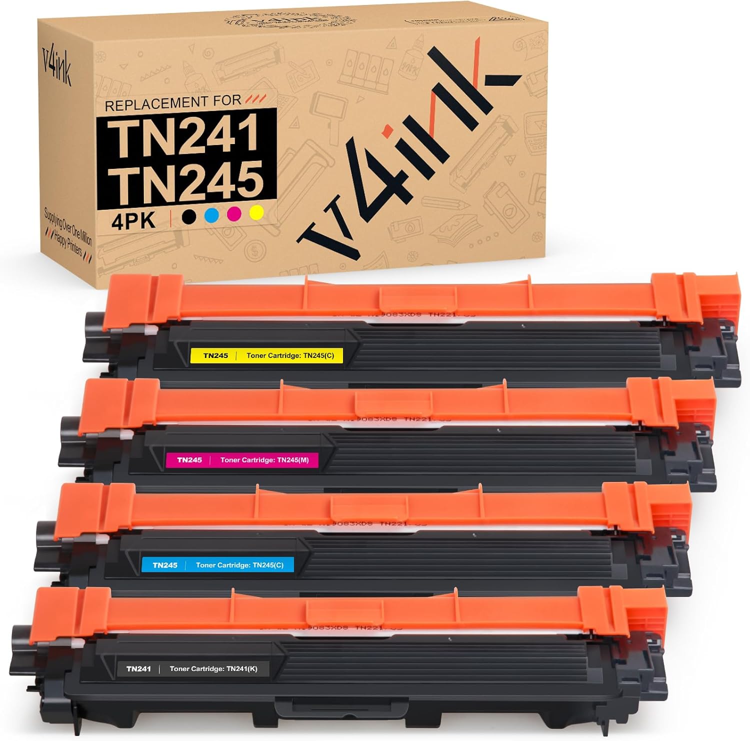 TN241 TN245 Toner Cartridges 4-Pack for Brother