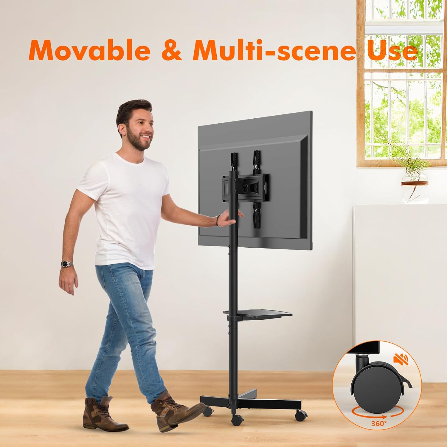 Thumbnail 2 de GRIFEMA GB3001 Supporto TV su ruote con ripiano per laptop fino a 65" e 40 kg