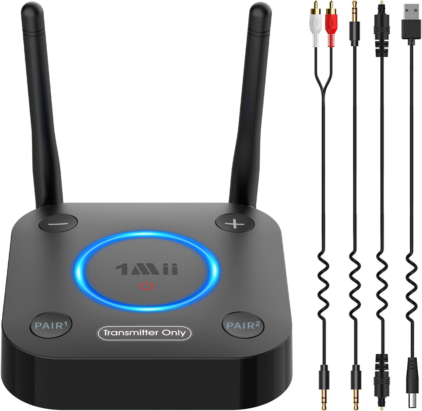 Detalle de 1Mii B06TX Bluetooth 5.3 Transmitter für TV – aptX HD & Low Latency, Dual-Link, Großer Reichweite