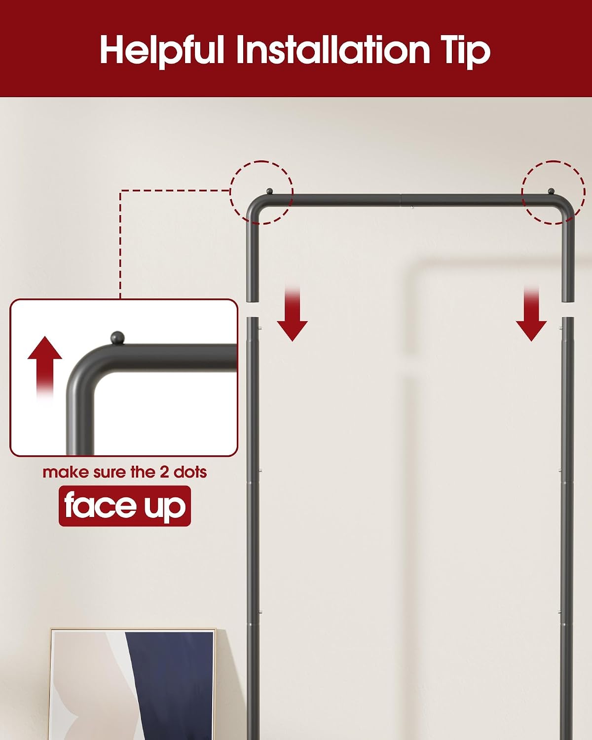 Detalle de Sakugi Clothes Rack with Storage Mesh Shelf & Casters