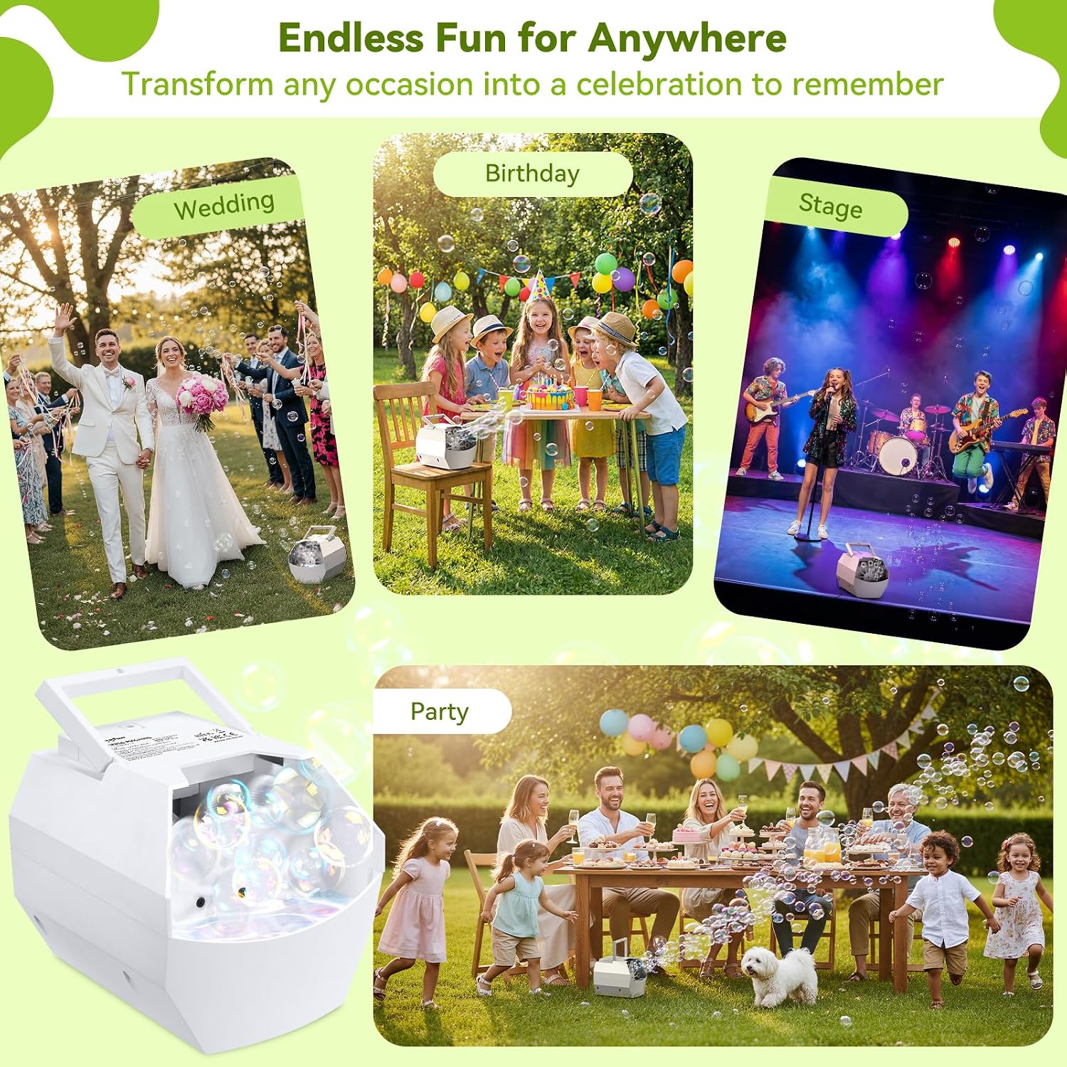 Thumbnail 6 de Theefun Bubble Machine 500mL: Portable, Safe, and Great for Parties