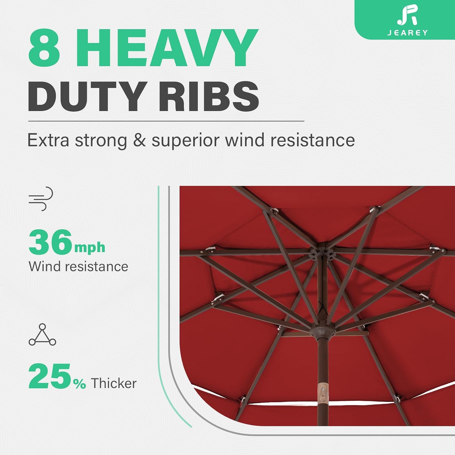 Thumbnail 6 de JEAREY Patio Umbrella, 9 ft