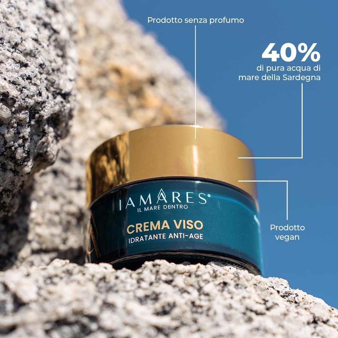 Detalle de IAMARES Crema Viso Idratante Anti-Age con Acqua di Mare della Sardegna 50 ml