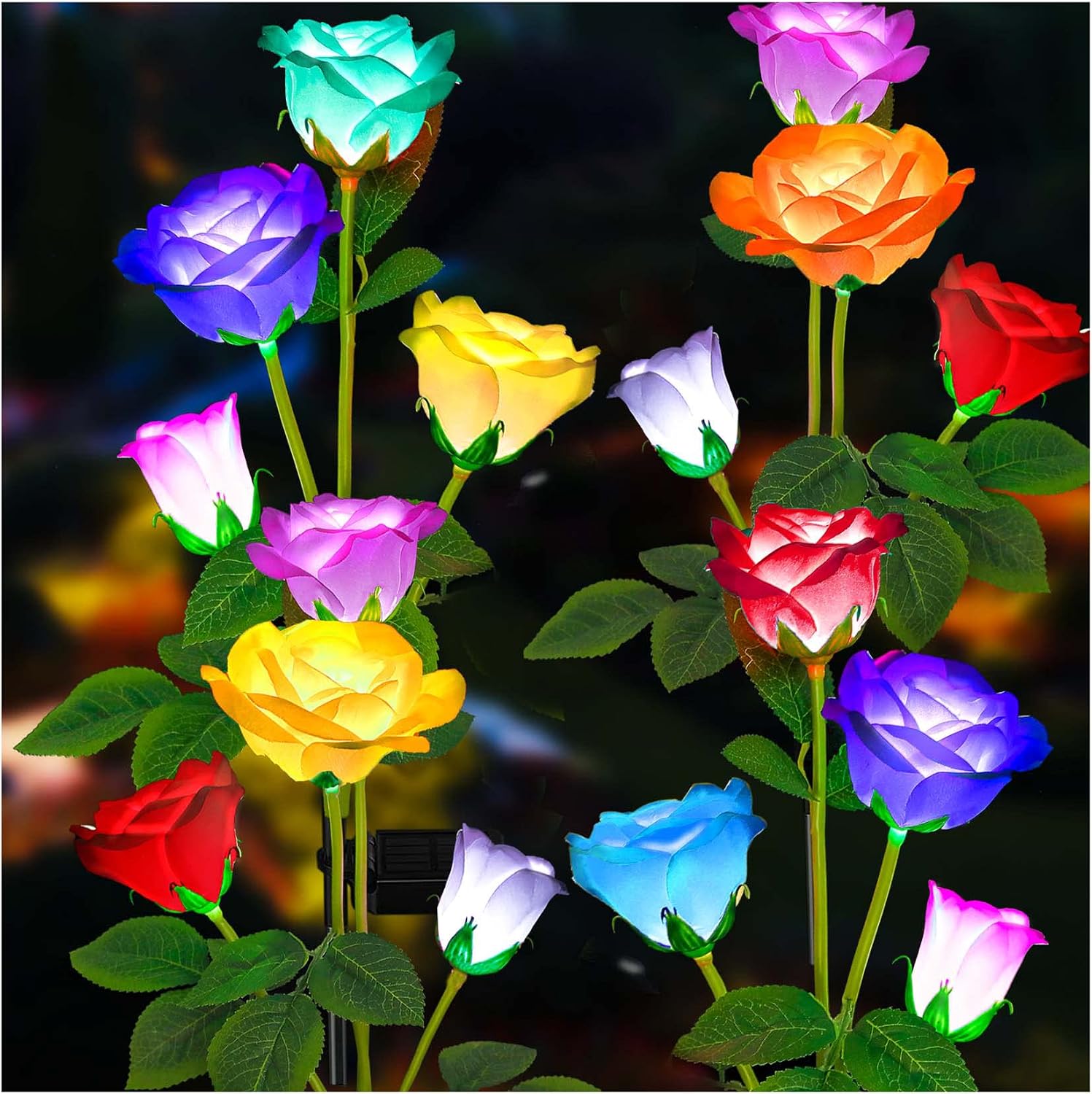 Detalle de Solar rose garden lights 4 pack