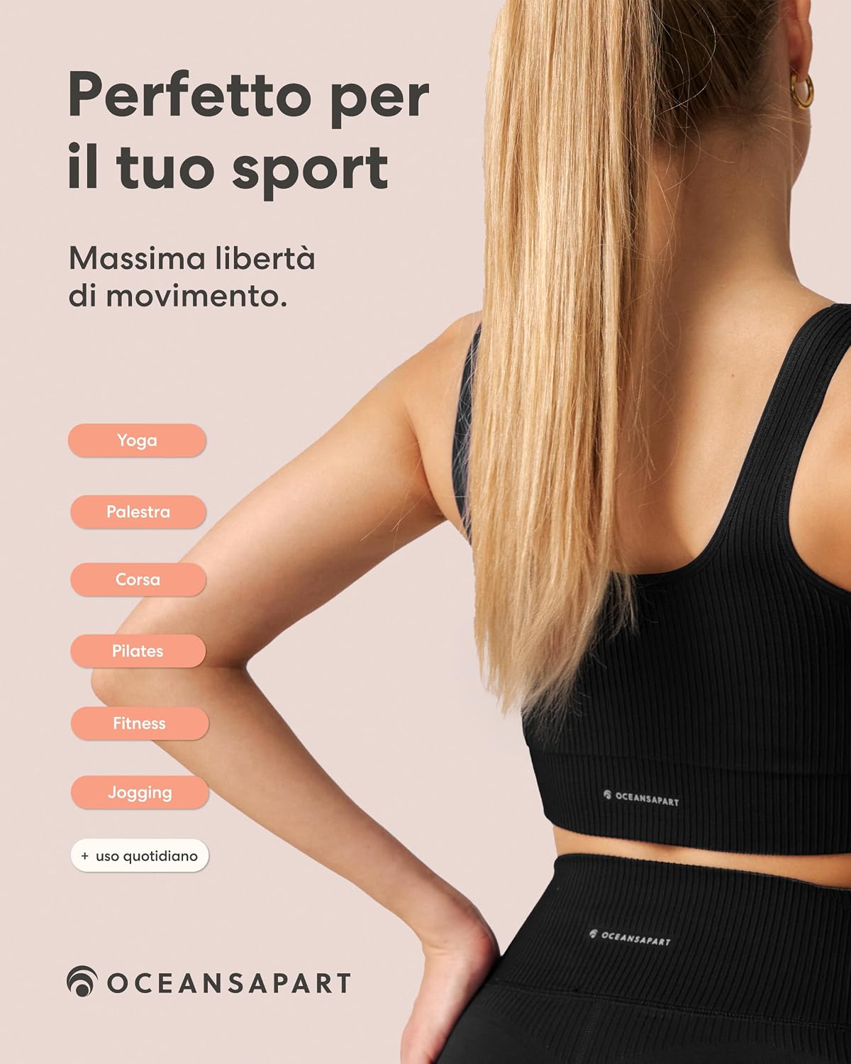 Thumbnail 5 de Oceansapart Sydney Reggiseno Sportivo Donna Scollo Quadrato XS-XXL