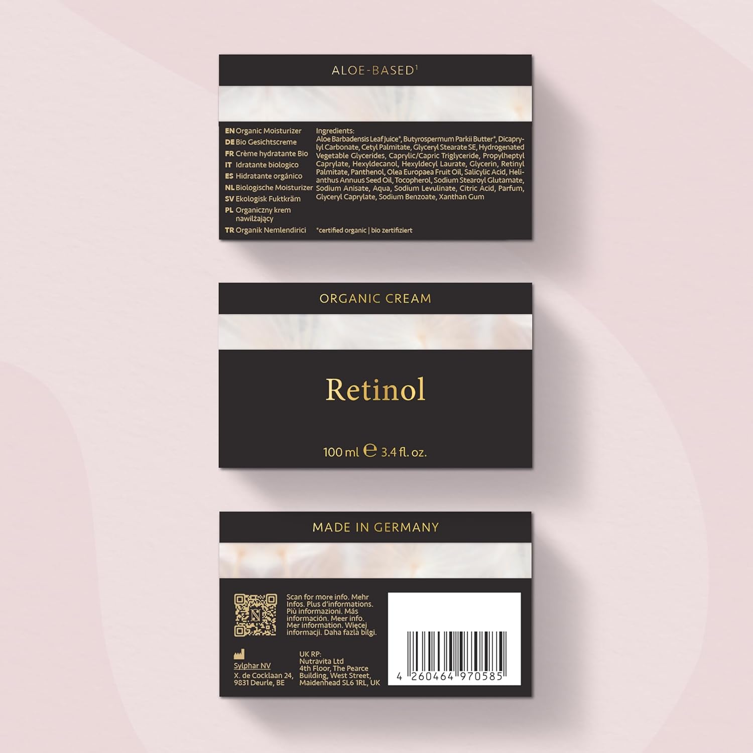 Detalle de Satin Naturel Bio Gesichtscreme 100 ml mit Retinol & organischer Salicylsäure – Anti-Falten und gegen Pigmentflecken